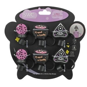 Sip With Color Straw Topper Set 6 Pieces New